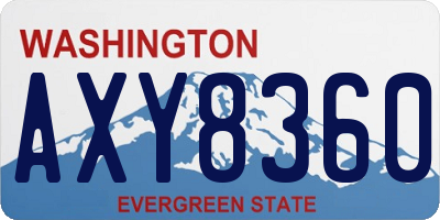 WA license plate AXY8360
