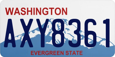 WA license plate AXY8361