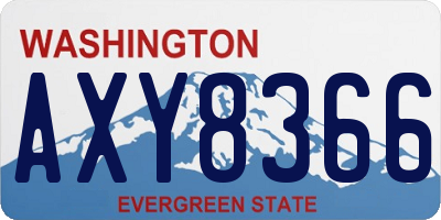 WA license plate AXY8366
