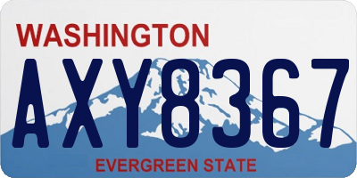WA license plate AXY8367