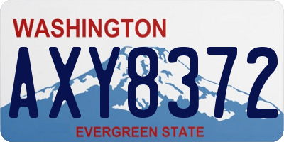 WA license plate AXY8372