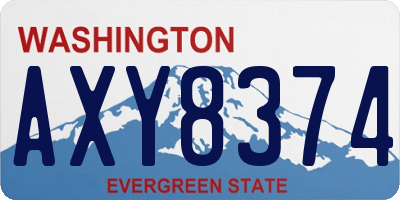 WA license plate AXY8374
