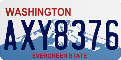 WA license plate AXY8376