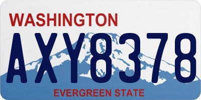 WA license plate AXY8378