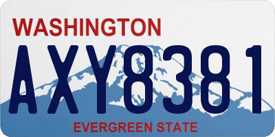 WA license plate AXY8381