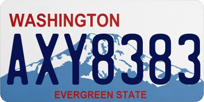 WA license plate AXY8383