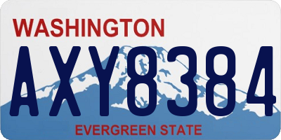 WA license plate AXY8384