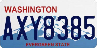 WA license plate AXY8385