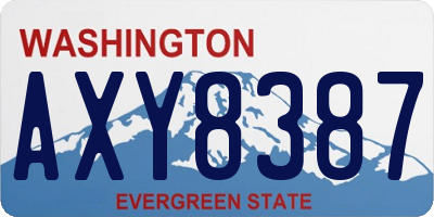 WA license plate AXY8387