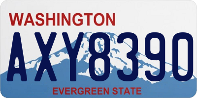 WA license plate AXY8390