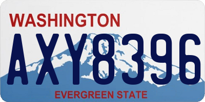 WA license plate AXY8396