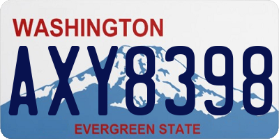 WA license plate AXY8398