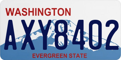 WA license plate AXY8402
