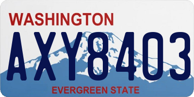 WA license plate AXY8403