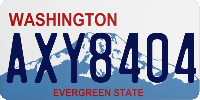 WA license plate AXY8404