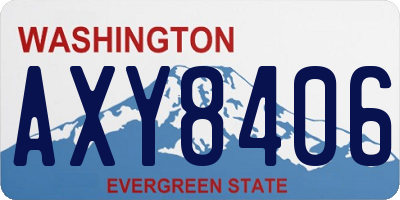 WA license plate AXY8406