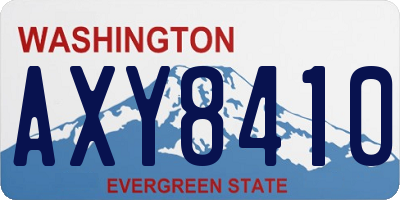WA license plate AXY8410