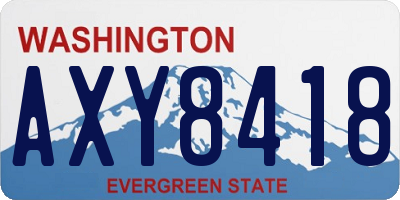 WA license plate AXY8418