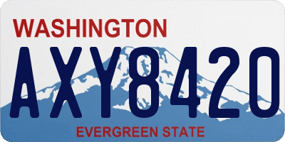WA license plate AXY8420