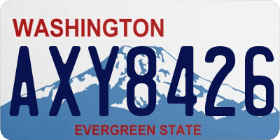 WA license plate AXY8426