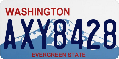 WA license plate AXY8428