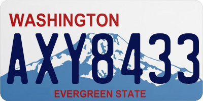 WA license plate AXY8433