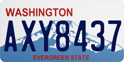 WA license plate AXY8437