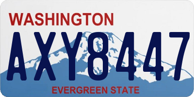 WA license plate AXY8447