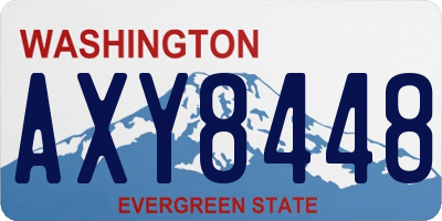 WA license plate AXY8448