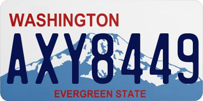 WA license plate AXY8449