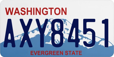 WA license plate AXY8451