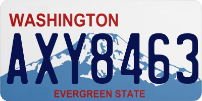 WA license plate AXY8463