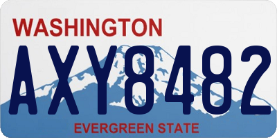 WA license plate AXY8482