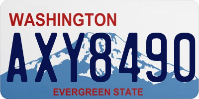 WA license plate AXY8490