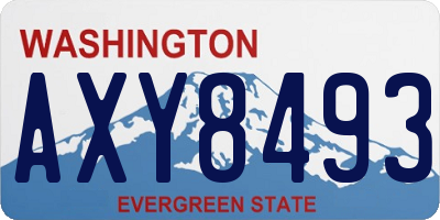 WA license plate AXY8493