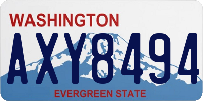 WA license plate AXY8494