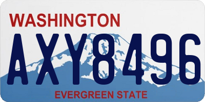 WA license plate AXY8496