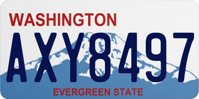 WA license plate AXY8497