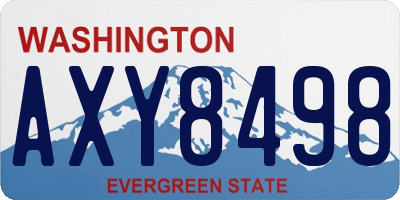 WA license plate AXY8498