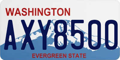 WA license plate AXY8500