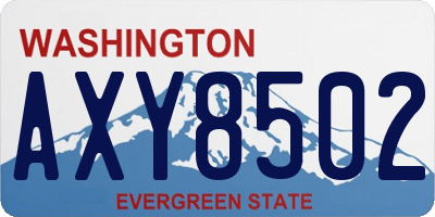 WA license plate AXY8502