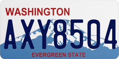 WA license plate AXY8504