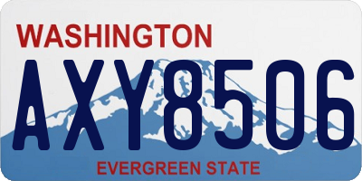 WA license plate AXY8506