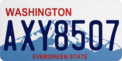 WA license plate AXY8507