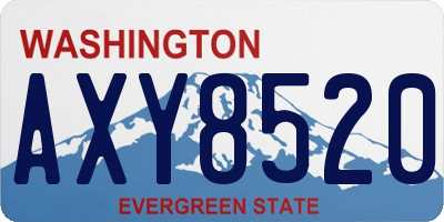 WA license plate AXY8520