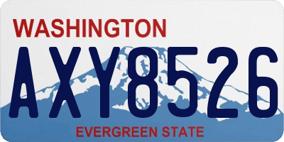 WA license plate AXY8526