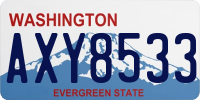 WA license plate AXY8533
