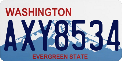 WA license plate AXY8534