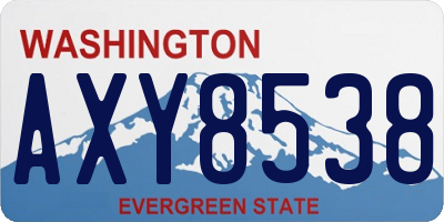 WA license plate AXY8538