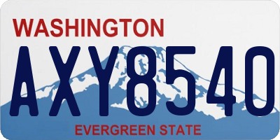 WA license plate AXY8540